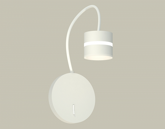 Комплект настенного светильника с выключателем  и акрилом XB9595202 SWH/FR белый песок/белый матовый