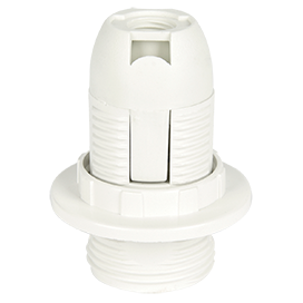 Ecola base Патрон  с кольцом E14 Белый (1 из ч/б уп. по 10)