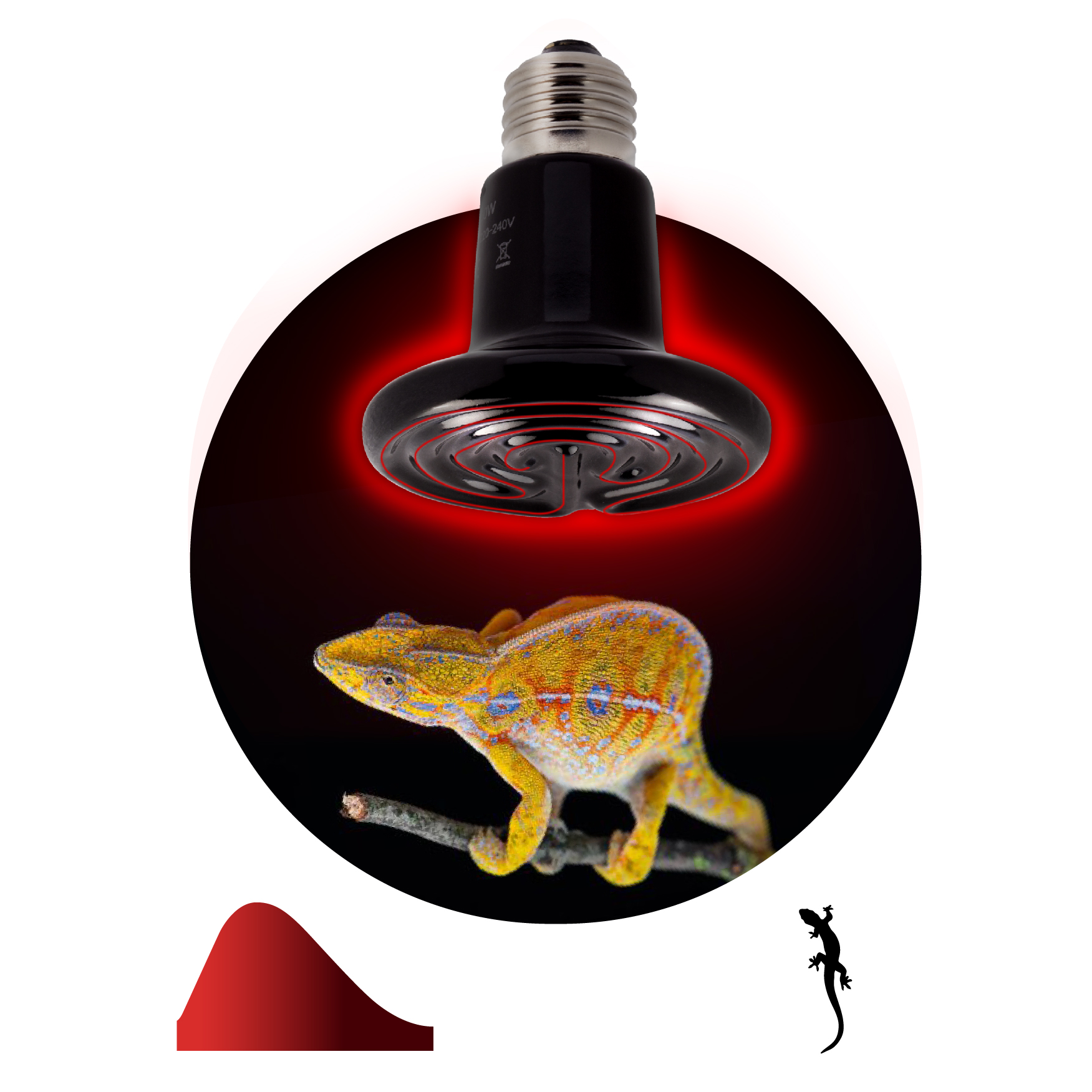 Инфракрасная лампа ЭРА ЭРА FITO-150W-НQ керамическая серии CeramiHeat модель RX для брудера, рептили