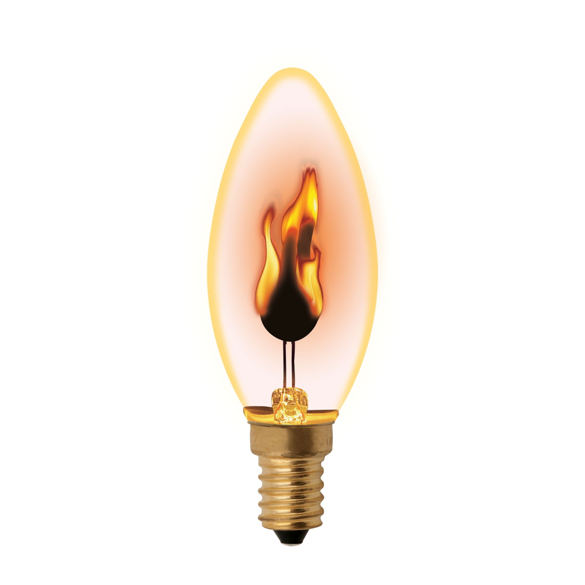 Лампа декоративная с типом свечения эффект пламени IL-N-C35-3/RED-FLAME/E14/CL