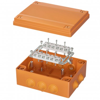 Коробка пластиковая FS с кабельными вводами и клеммниками, IP55, 240х190х90 мм, 12р, 450V, 32A, 10 м