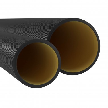 Труба 200мм гофрированная ПНД цвет черный без протяжки двустенная жесткая 8к;200мм;5 70м;черн