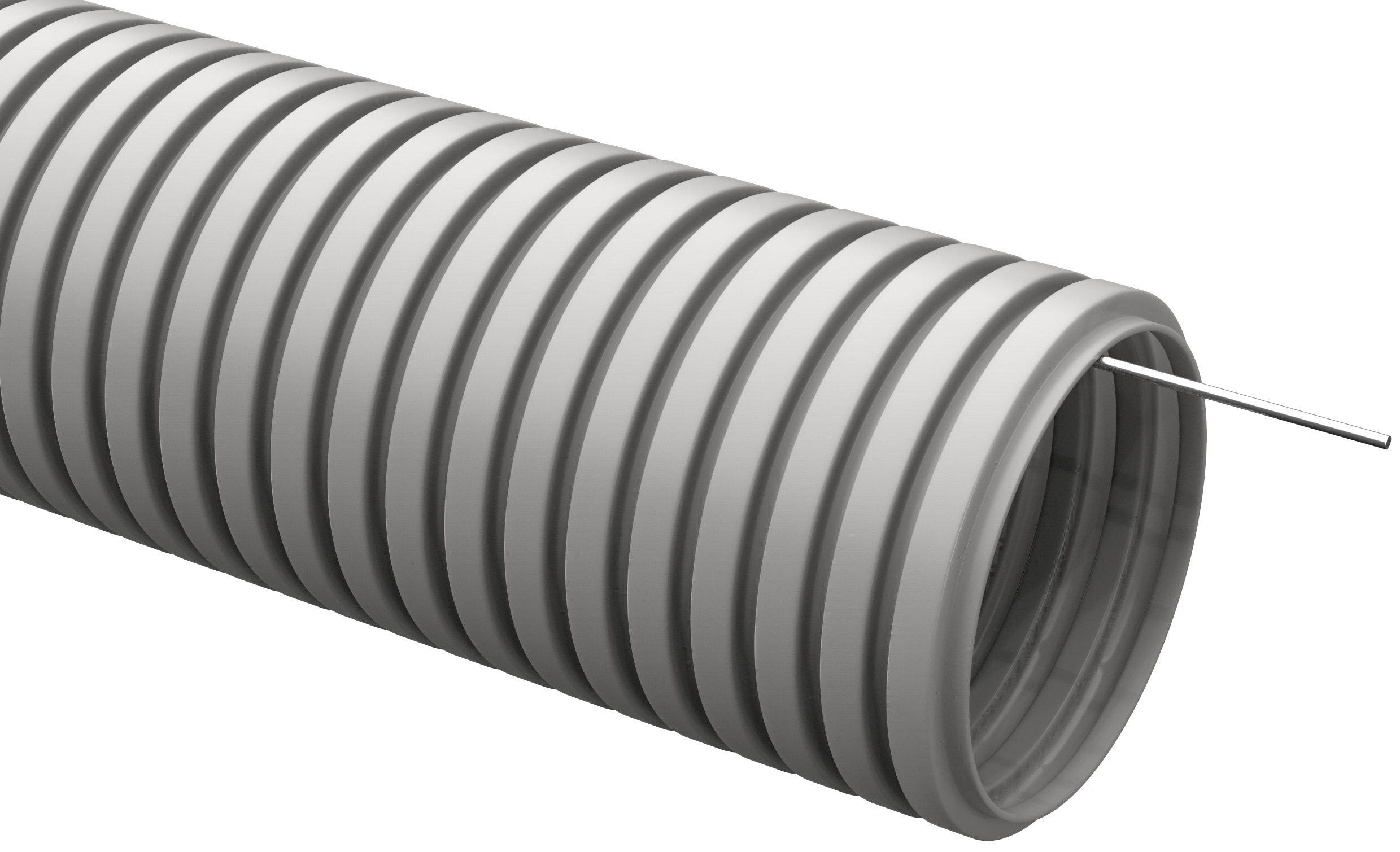 Труба 20мм гофрированная ПВХ цвет серый с зондом 100м GENERICA