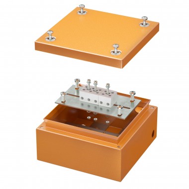 Коробка стальная FS с гладкими стенками и клеммниками, IP66, 150х150х80 мм, 5р, 450V, 10A, 6 мм2