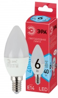 ECO LED B35-6W-840-E14 ЭРА (диод, свеча, 6Вт, нейтр, E14) (10/100/3500)