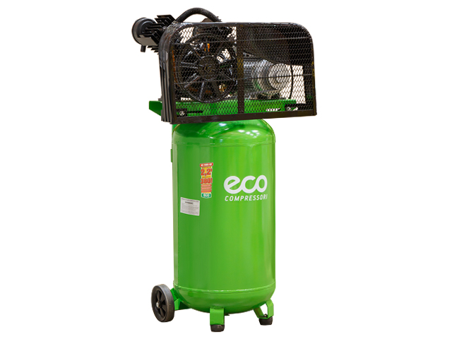 Компрессор ECO AE-1005-B2 (380 л/мин, 8 атм, ременной, масляный, вертикальный ресив. 100 л, 220 В, 2