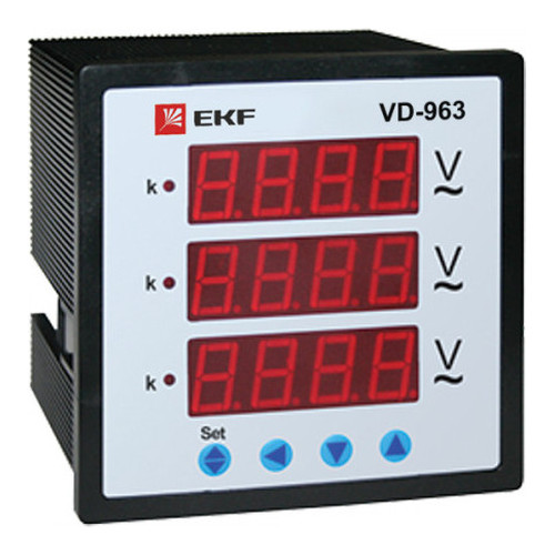 VD-963 Вольтметр цифровой на панель (96х96) трехфазный EKF PROxima