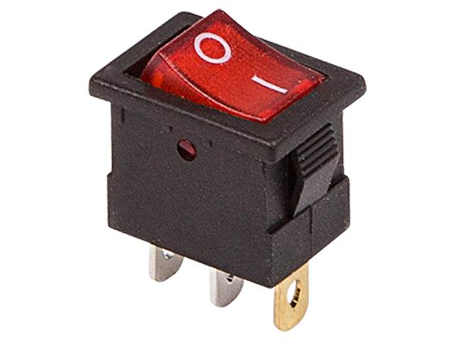 Выключатель клавишный 12V 15А (3с) ON-OFF красный с подсветкой Mini (RWB-206-1, SC-768) REXANT (36-2