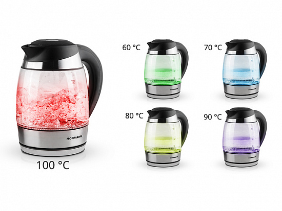Чайник электрический AKL-241 NORMANN (2200 Вт; 1,8 л; стекло; 60-70-80-90-100C; поддержание температ