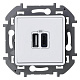 Розетка USB Legrand INSPIRIA, скрытый монтаж, белый, 673760
