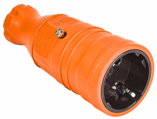 OMEGA Розетка переносная РБп14-1-0м IP20 каучук оранжевая IEK