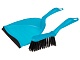 Щетка-сметка+ совок с резинкой (набор для уборки), Solid (Солид), голубой, PERFECTO LINEA (43-322066