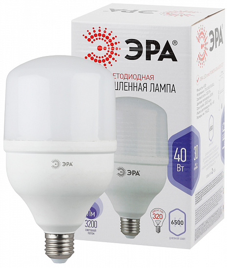 Лампа LED 40Вт Е27 6500К колокол T120-40W-6500-E27 POWER (20/420) ЭРА