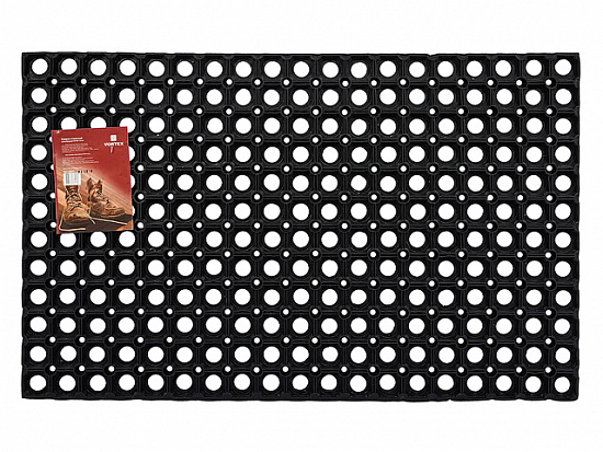 Коврик придверный ячеистый, грязесобрный, 50х80х1,6 см, черный, VORTEX (20002) (ВОРТЕКС)