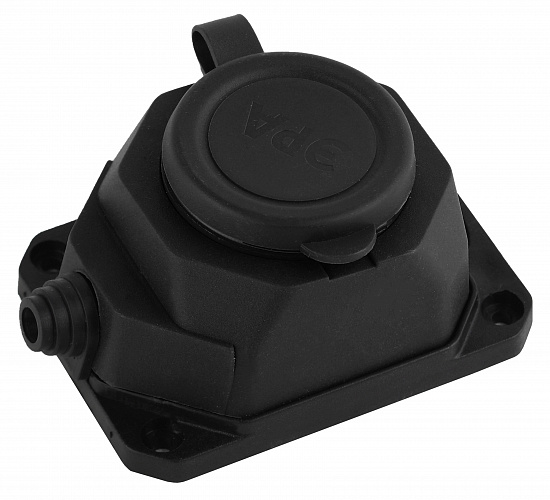 Колодка каучуковая 1гн с/з 16A IP44 черная K-1e-B-IP44 ЭРА Колодка каучуковая 1гн с/з 16A IP44 черная K-1e-B-IP44 ЭРА