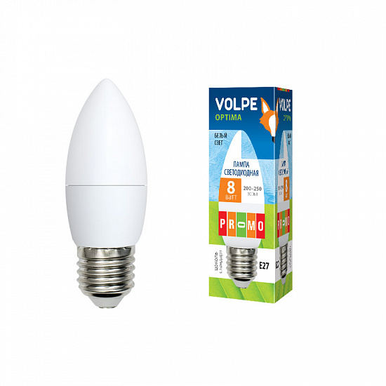 Volpe LED-C37-8W/NW/E27/FR/O картон