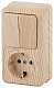Блок розетка с выключателем Intro Quadro 2-706-11 двойным вертикальный 10(16)А-250В, IP20, ОУ, сосна