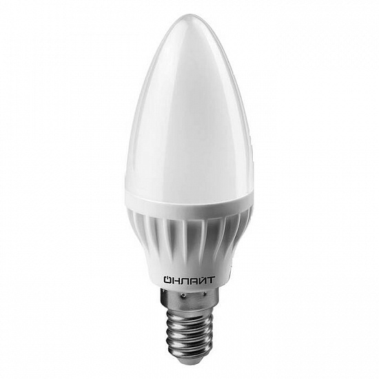 Лампа LED 8Вт Е14 4000К ОНЛАЙТ OLL-C37-8-230-4K-E14-FR