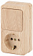 Блок розетка с выключателем Intro Quadro 2-705-11 вертикальный 10(16)А-250В, IP20, ОУ, сосна