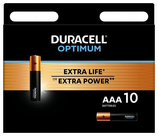 Батарейки Duracell 5014072 ААА алкалиновые 1,5v 10 шт. LR03-10BL Optimum