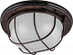 Светильник накладной IP54, 220V 60Вт  Е27, дерево, орех, круг, с решеткой, НБО 03-60-022, 11574