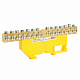 Шина "PE" STEKKER на изоляторе 8*12 на DIN-рейку 14 выводов, желтый, LD555-812-14