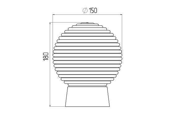 Светильник ЭРА  НБП 01-60-004 с прямым основанием Гранат стекло IP20 E27 max 60Вт D150 шар