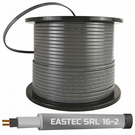 EASTEC SRL 16-2 M=16W (300м/рул.), греющий кабель без оплетки, пог.м.