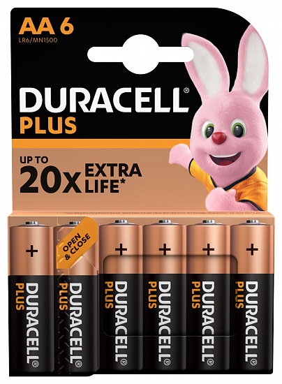 Батарейки Duracell 5014214 АА алкалиновые 1,5v 6 шт. LR6-6BL PLUS
